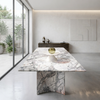 Modern Rectangular Marble-Top Dining Table Set / Lixra