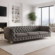 Tufted Designed 3-Seater Fabric Sofa / Lixra