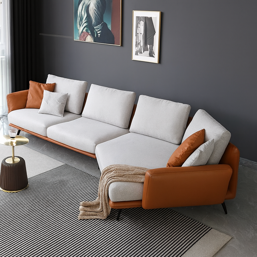 Luxurious Fabric Sectional Sofa for Living Room / Lixra