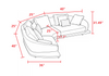 Fabric Upholstered Modern Sectional Sofa