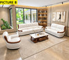 Leather Upholstered Indoor Wooden Sofa Set / Lixra