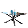 Golden Base Glass Top Dining Table / Lixra