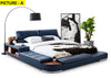 Italian Designed Modern Wooden Frame Leather Bed / Lixra