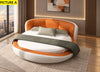 Modern Leather Round Bed With Curved Headboard / Lixra