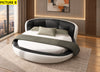 Modern Leather Round Bed With Curved Headboard / Lixra