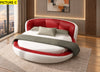 Modern Leather Round Bed With Curved Headboard / Lixra