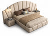 Magnificent Leather Bed With Golden Accents / Lixra