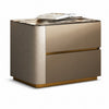 Magnificent Leather Bed With Golden Accents / Lixra