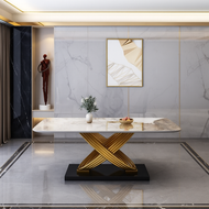 X-Based Marble Finish Dining Table / Lixra