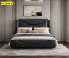 Modern Luxurious Leather Bed With Headboard / Lixra