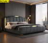 Modern Luxury Bed With Leather Upholstery / Lixra