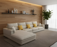 Classic Futuristic Designed Luxurious Fabric Sectional Sofa Set / Lixra