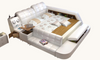 Exquisite Modern Leather Bed with Sofa Section