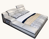 Modern Leather Bed With Adjustable Headrest / Lixra