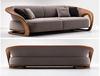 Luxurious Wooden 4-Seater Velvet Fabric Sofa / Lixra