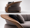 Luxurious Wooden 4-Seater Velvet Fabric Sofa / Lixra