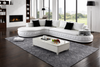 Concrete French Style Cozy Leather Sectional Sofa Set / Lixra
