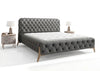 Concrete Superfluous Tufted Designed Leather Bed / Lixra