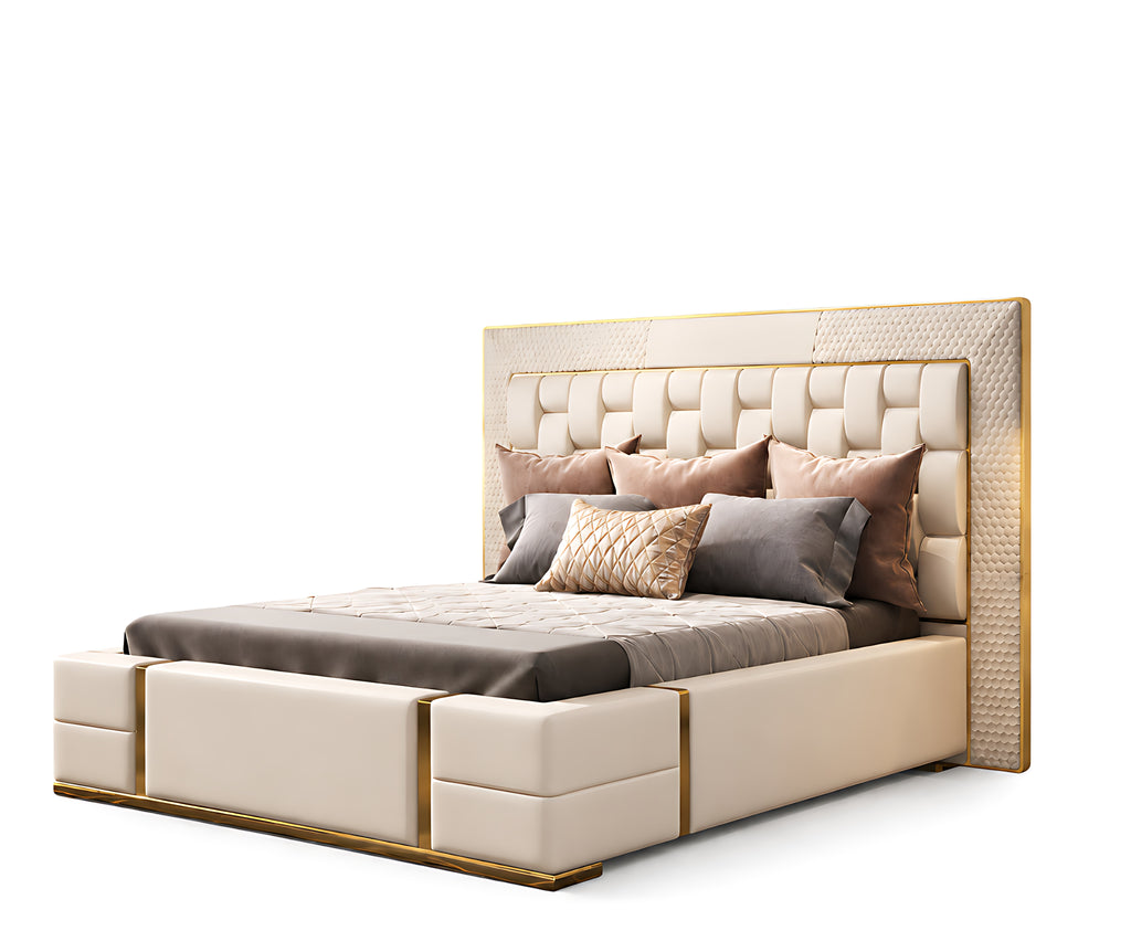 Contemporary Classic Luxurious Leather Bed / Lixra