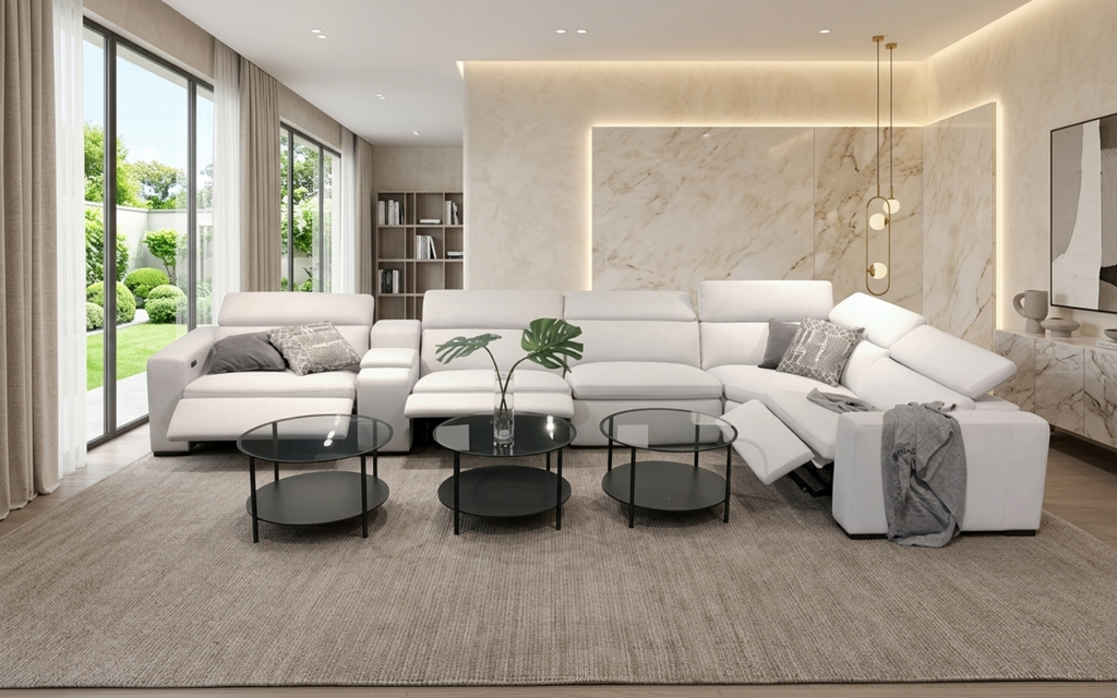 Contemporary Design Fabric Electric Recliner Sofa / Lixra