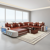Contemporary Design Leather LED Sectional Sofa / Lixra