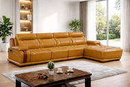 Contemporary Design Luxurious Snugged Leather Sectional Sofa / Lixra
