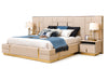 Contemporary Designed Glossy Finish Leather Bed / Lixra