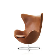 Aesthetic Egg-Shaped Leather Accent Chair / Lixra