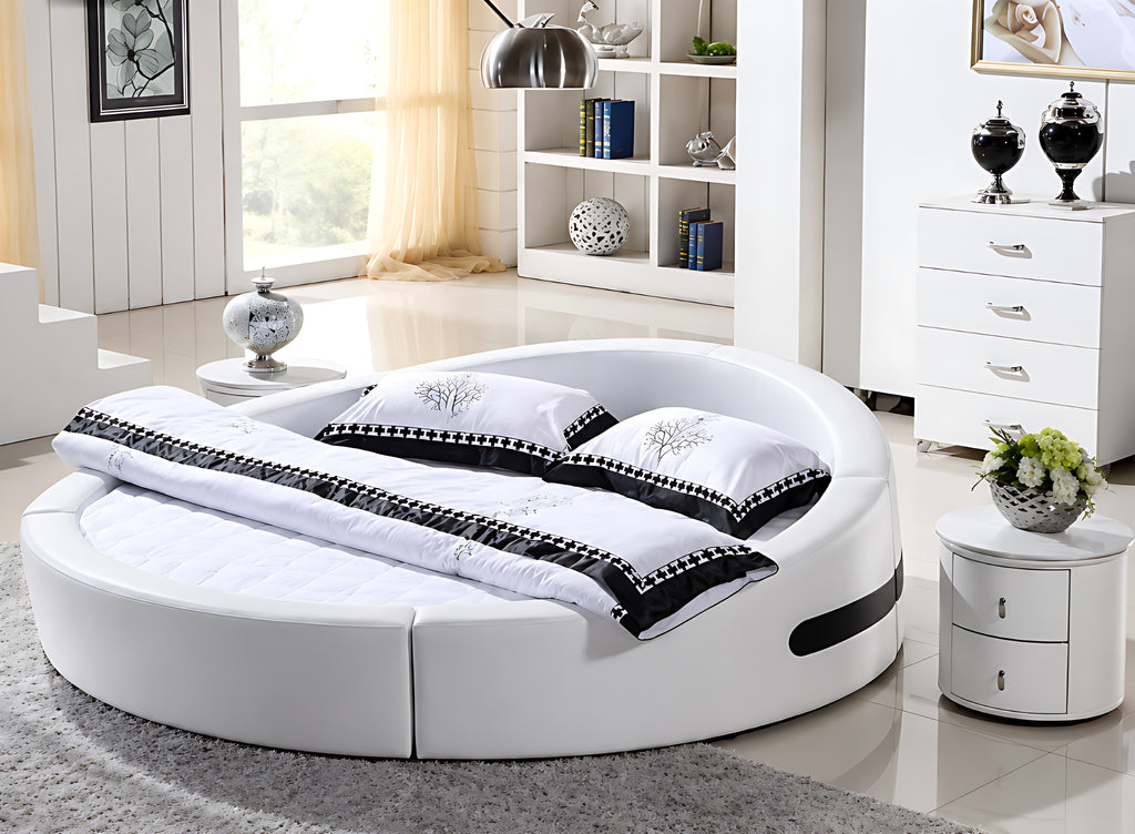 Cozy Comfort Leather Round Bed / Lixra