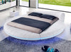 Cozy Modern Leather Round Bed with LED / Lixra
