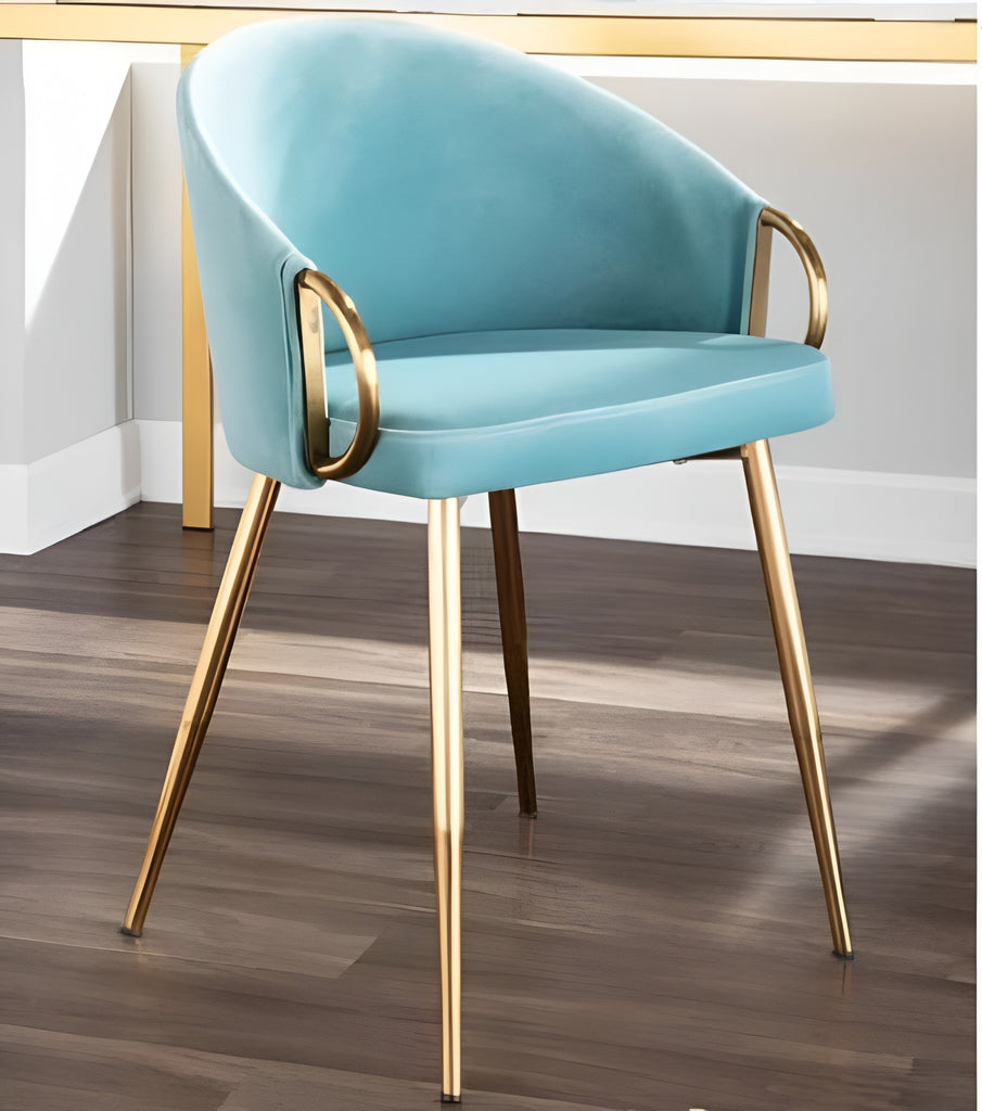 4-Piece Velvet Fabric Upholstered Kitchen Chairs / Lixra