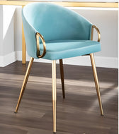 4-Piece Velvet Fabric Upholstered Kitchen Chairs / Lixra