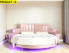 Luxurious Design Leather LED Round Bed / Lixra