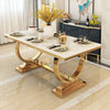 Rectangular Marble With Gold Plated Dining Table Set / Lixra