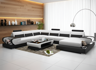 Designed LED Leather Sectional Sofa Set / Lixra