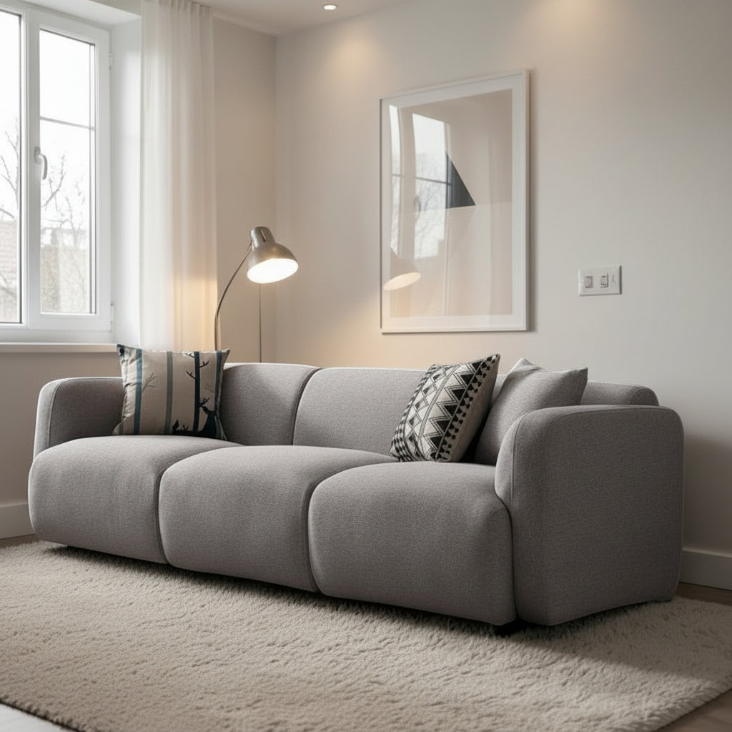 Elegant Design 3-Seater Fabric Sofa / Lixra
