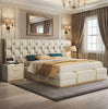 Elevated Luxury High-Headboard Leather Bed / Lixra