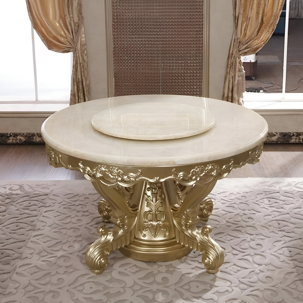 European Marble Brusten Classic Round Dining Table / Lixra