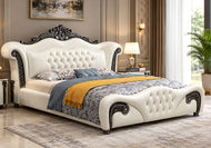 European Button Tufted Leather Bed / Lixra