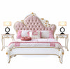 European Wooden Crafted Fabric Bed / Lixra