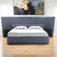 Exquisite Designed Tufted Velvet Fabric Bed / Lixra