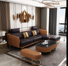 Exquisite Style Luxurious Leather Sectional Sofa With Stool / Lixra