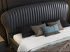 Modern Interior Channel Tufted Leather Bed / Lixra