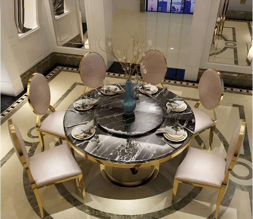 Matte Finish Round Dining Table Set / Lixra