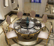 Matte Finish Round Dining Table Set / Lixra