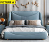 Modern Luxurious Leather Bed With Headboard / Lixra