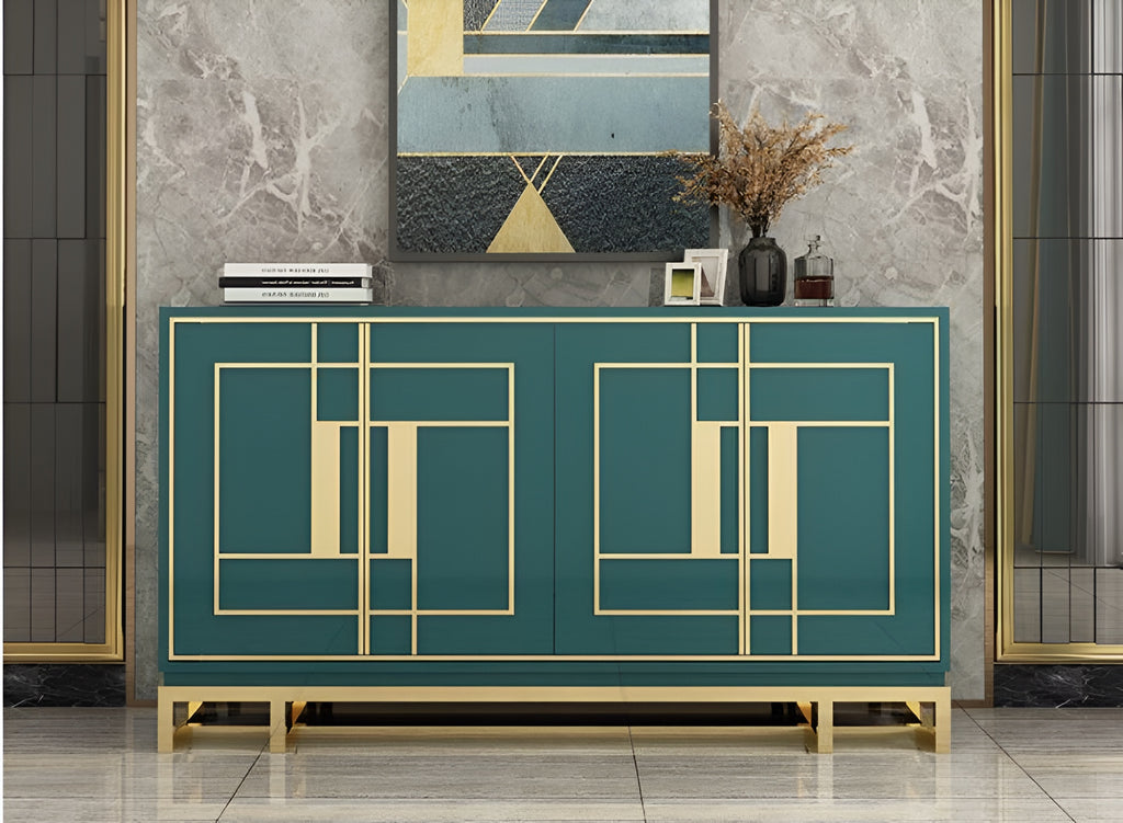 Glossy Wooden-Top Modern Buffet Table / Lixra