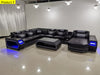 Luxurious contemporary Leather U-Shaped Sectional Sofa with recliner/Lixra