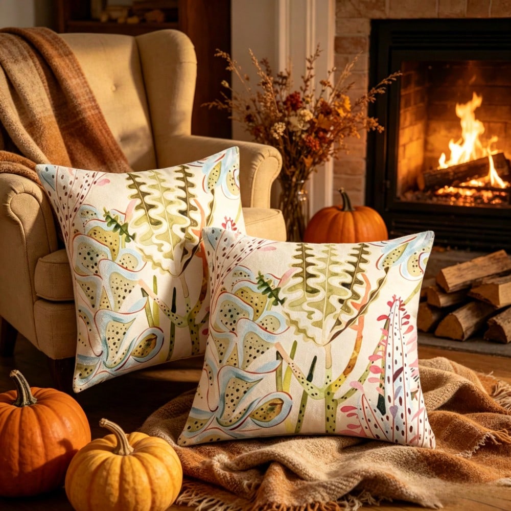 Floral Print Sofa Pillow Or Cushion Cover / Lixra