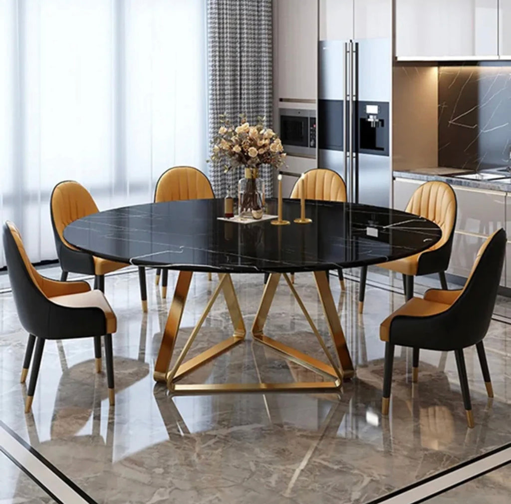 Elegant Round Marble Dining Table-Set / Lixra